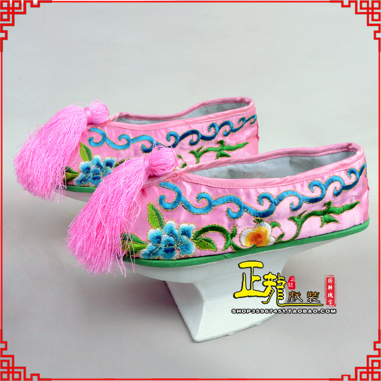 南宫京越剧戏鞋花盆底清朝皇后贵妃宫女花盆底 旗鞋