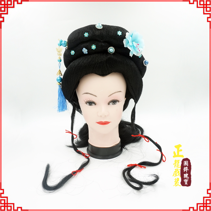 南宫戏剧服装京剧越剧小旦花旦丫鬟假发 小姐头套