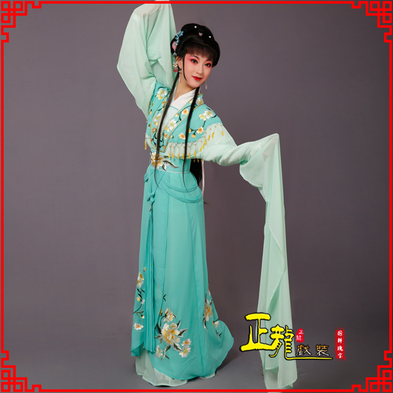 南宫青衣水袖戏服演出服 云肩花旦衣